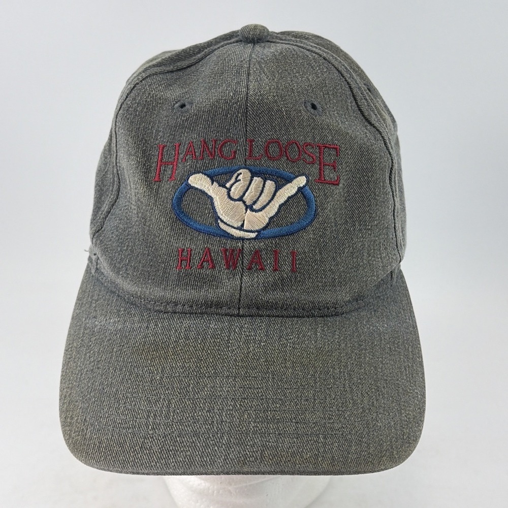 Vintage Hawaii Hat Cap Snap Back Hang Loose Embroidered Hawaiian Headwear